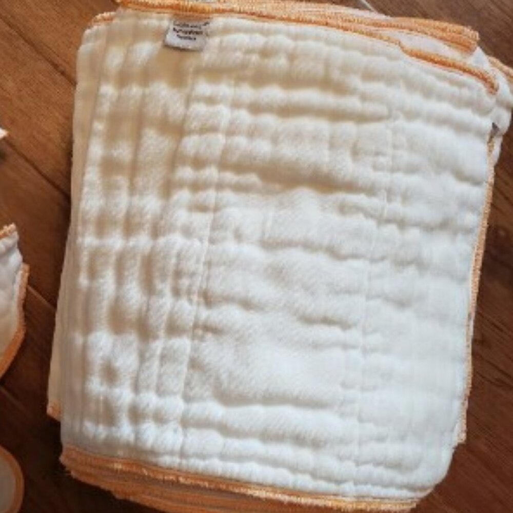 Soft White and Orange Kids Cloth